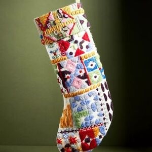 Anthropologie Wool Christmas Stocking